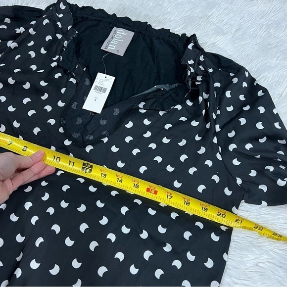 Anthro Dolan French Quarter black crescent moon top NWT Size Small - Picture 6 of 12